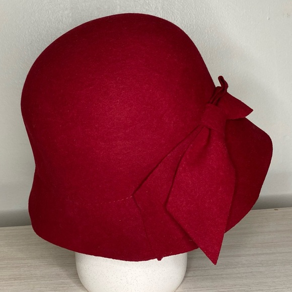 Charter Club Wool vintage style cloche hat red - Picture 4 of 10